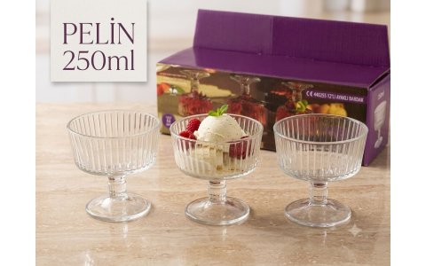 RAYAN PELIN➡️ 3LÜ⬅️ *250ML*AYAKLI CAM DONDURMALIK**12