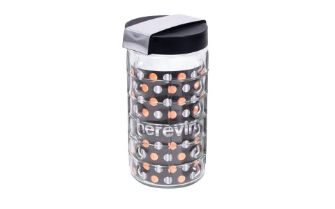 HEREVIN 1,7LT SÜTUN ÇIZGILI CAM KAVANOZ(KROM)***6