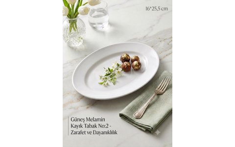 GÜNES MELAMIN 2NO KAYIK TABAK (16*25,5CM)**125