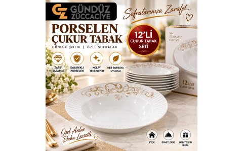 VIDREX ↔️17CM 12LI↔️ HASIR MOD.ÇUKUR PORS TABAK*4
