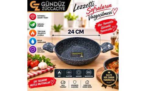 ÇIRAGAN↔️ EZME 24CM ÇIFT SAP↔️ TAVA****12
