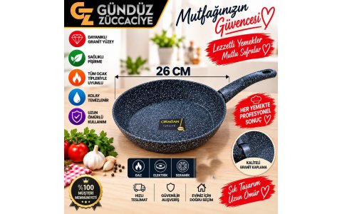 ÇIRAGAN↔️ EZME 26CM TEKSAP TAVA ↔️*12