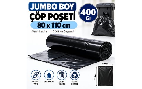 STARPLAS ↔️400GR ENDÜSTRİYEL JUMBO BOY↔️ ÇÖP POSETI (80*110CM)**20