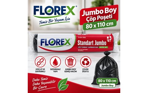 FLOREX  ↔️JUMBO↔️ BOY ÇÖP POŞETİ (80X110CM)***20