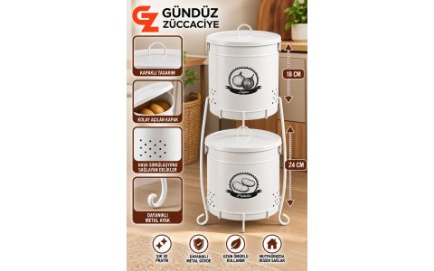 NILSAH METAL KÇK BOY ➡️2 KATLI⬅️ YUV BEYAZ PATATES&SOGAN SEPETI**1