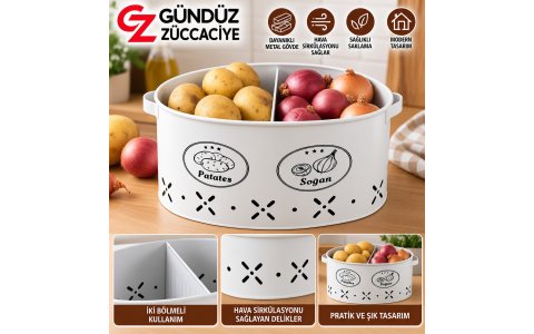 NILSAH METAL ➡️IKI BÖLMELI⬅️ BEYAZ PATATES&SOGAN SEPETI**15