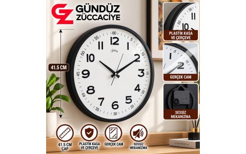 GALAXY EXCULUSIVE ➡️SIYAH ÇERÇEVE⬅️ DUVAR SAATI**8