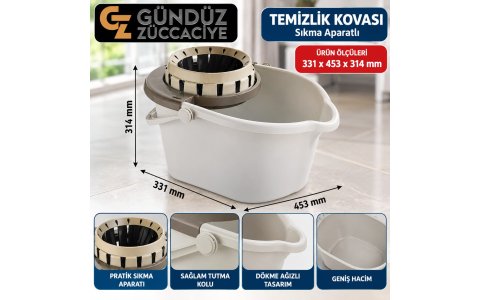 QS PLS ➡️18LT⬅️ TEKERLEKLI TEMIZLIK KOVASI**6