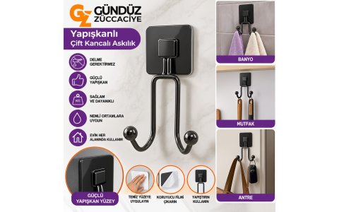 NILSAH METAL ➡️GÜÇLÜ YAPISKANLI ÇIFT KANCALI⬅️ ASKILIK***