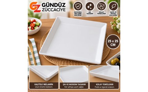 GÜNES MELAMIN 3NO KARE SUNUM TABAK➡️25*25CM⬅️***40