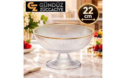 SIGMA SENSU➡️22CM⬅️OVAL CAM AYAKLI ALTIN YALDIZLI SUNUMLUK**6