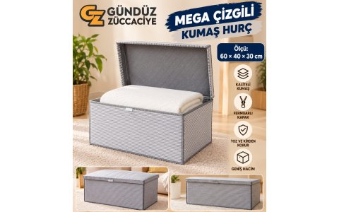 NURTEKS MEGA ÇIZGILI KUTU HURÇ(❗❗60*40*30CM)**1