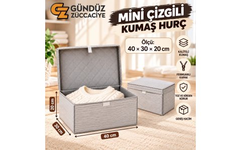 NURTEKS ↔️MINI↔️ ÇIZGILI KUTU HURÇ❗❗(40*30*20CM)**1