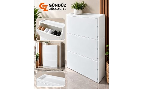 MAXEL➡️3LÜ⬅️PLASTİK AYAKKABI DOLABI***1