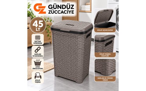 VIOLETTA RATTAN KÇK KIRLI SEPETI ➡️45LT⬅️ (330*415*510MM)**12