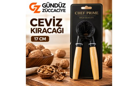 ENFA METAL GÖVDELI AHSAP SAPLI➡️17CM⬅️CEVIZ KIRACAK**144