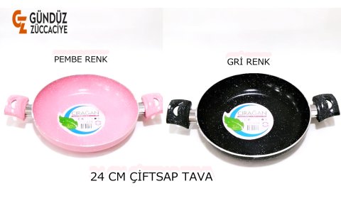 ÇIRAGAN 24CM GRI GRANIT ÇIFTSAP TAVA (KOLİ İÇİ:12)