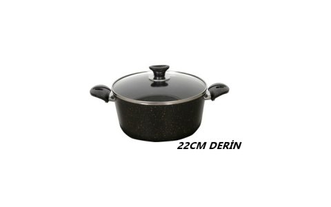 ÇIRAGAN EZME 22CM SIYAH DERIN TENCERE*8