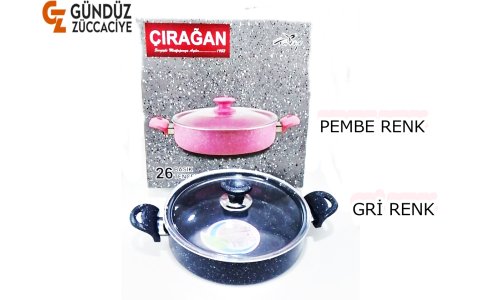 ÇIRAGAN 26CM GRI GRANIT BASIK TENCERE (KOLİ İÇİ:8)