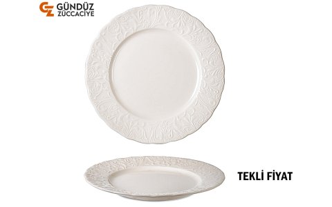 IPEK PORSELEN PERA 25CM SERVIS TABAK KREM *12