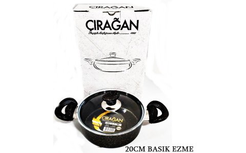 ÇIRAGAN EZME 20CM SIYAH BASIK TENCERE*8