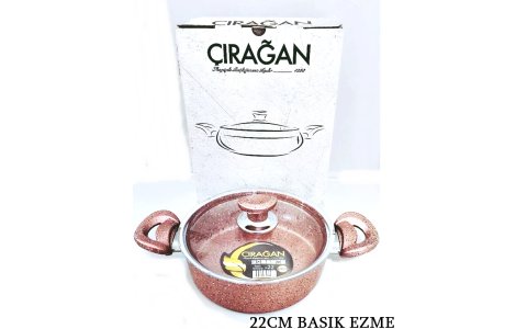 ÇIRAGAN EZME 22CM SIYAH BASIK TENCERE*8