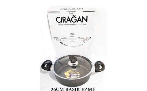 ÇIRAGAN EZME 26CM SIYAH BASIK TENCERE*8