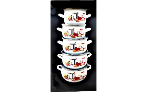 ALEV EMAYE 5LI DERIN BOMBELI TENCERE(15/24CM)*
