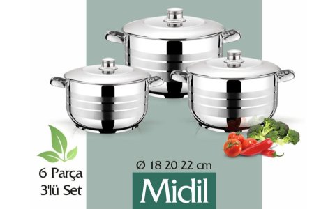 TOGO BORU KULP 18-20-22CM MIDIL TENCERE SETI*4