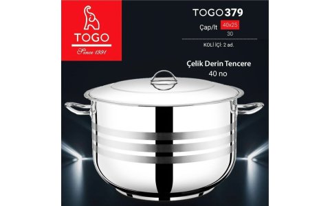 TOGO 40CM 430 KALITE ÇELIK TENCERE (27LT)*2