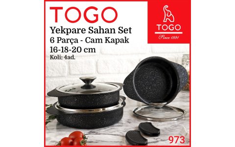 TOGO YEKPARE ORTA 6 PARÇA SAHAT SETI(16-18-20CM)*4