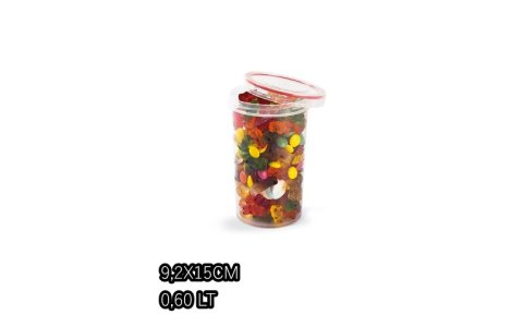 ÜÇSAN PLS 0,6LT  VIDALI CONTALI SAKLAMA KABI (9,2 X 15 CM)**24