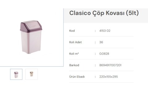 BURSEV (5LT) CLASICO ÇÖP KOVASI***36