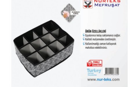 12 BÖLMELI ÇEKMECE DÜZENLEYICI HURÇ (31*24*11CM)**1