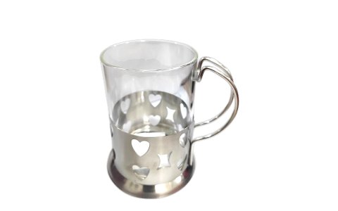 METAL KULPLU CAM BARDAK*60