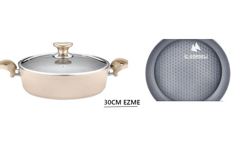 PAN-DORA KRISTAL GRANIT 30CM EZME BASIK TENCERE(4MM)**8