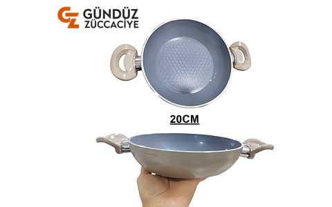 PAN-DORA KRISTAL GRANIT 20CM EZME ÇIFT KULP TAVA (4MM)**12