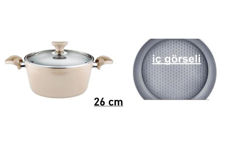 PAN-DORA KRISTAL GRANIT 26CM EZME DERIN TENCERE(4MM)**6