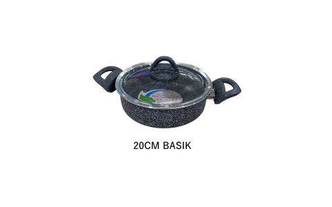 ÇIRAGAN 20CM BASIK GRI GRANIT TENCERE (KOLİ İÇİ:8)