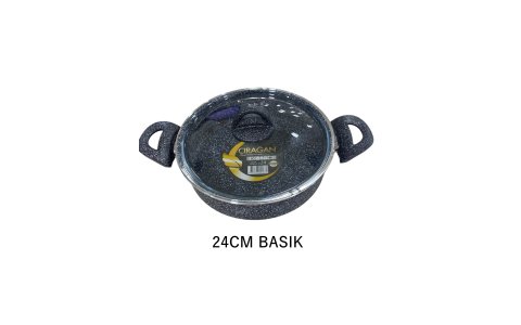 ÇIRAGAN 24CM GRI GRANIT BASIK TENCERE (KOLİ İÇİ:8)