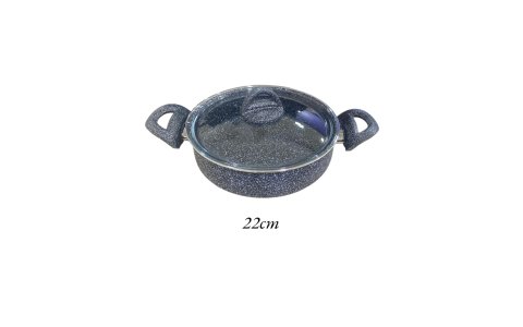ÇIRAGAN 22CM BASIK GRI GRANIT TENCERE (KOLİ İÇİ:8)