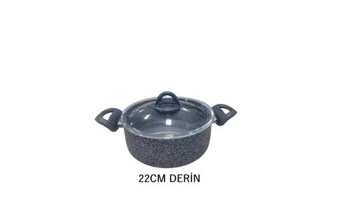 ÇIRAGAN 22CM GRI GRANIT DERIN TENCERE (KOLİ İÇİ:8)
