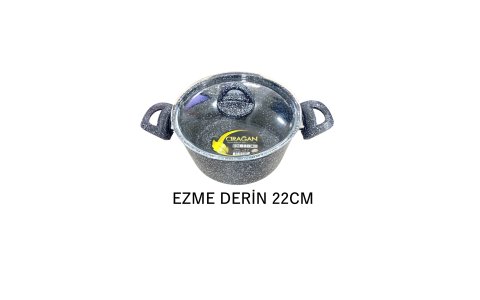 ÇIRAGAN EZME 22CM SIYAH DERIN TENCERE*8