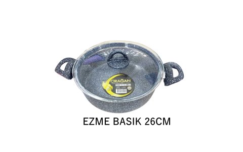 ÇIRAGAN EZME 26CM SIYAH BASIK TENCERE*8
