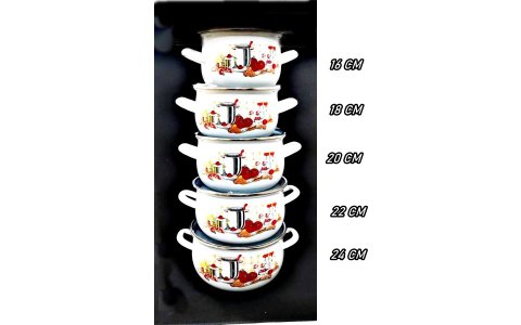 ALEV EMAYE 5LI DERIN BOMBELI TENCERE(16-18-20-22-24CM)