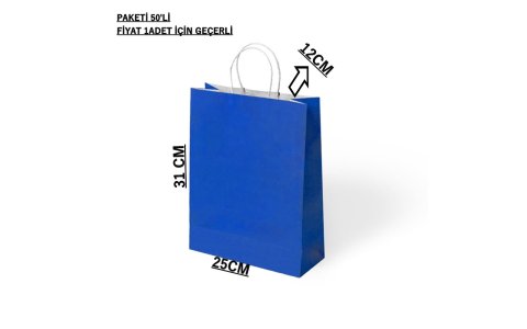 POBIPAK KÇK BOY DUZ RENK HEDIYE ÇANTASI (25*12*31CM)*50