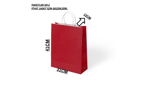 POBIPAK ORTA BOY DUZ RENK 50LI HEDIYE ÇANTASI(31*12*41CM)**1