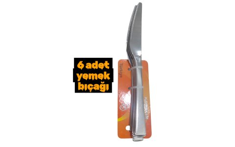 GÜNDÜZ KARTELALI DÜZ 6LI YEMEK BIÇAGI*10
