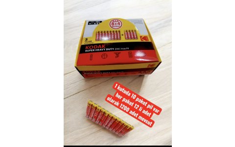 KODAK 1 KUTU INCE PIL(1 KUTUDA 12 PAKET VAR)**1