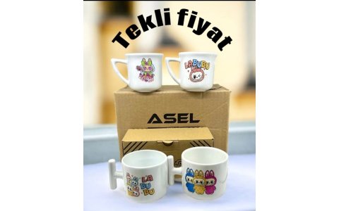 ASEL HOME 2LI KUTULU LABUBU KUPA**50
